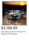 SunVilla Lawson 9-Piece Fire Outdoor Dining Set