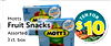 10.5 oz. bottle
Motts
Fruit Snacks
Assorted
3 ct. box
R
TEN FO
$10