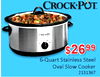 $2699 6-Quart Stainless Steel Oval Slow Cooker 2131367