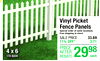 Azembla 4 x 6 White Vinyl Picket Fence Panel