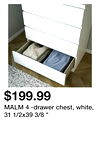 MALM 4 -drawer chest, white, 31 1/2x39 3/8 "