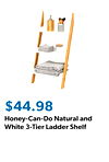 Honey-Can-Do Natural and White 3-Tier Ladder Shelf