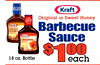 Kraft Original or Sweet Honey SWEET Barbecue HONEY ORIGINAL Sauce 18 oz. Bottle