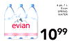 6 pk.-1 L Evian SPRING WATER evian. NATURAL SPRING WATER 1099