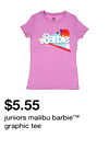 juniors malibu barbie™ graphic tee