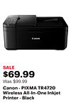 Canon - PIXMA TR4720 Wireless All-In-One Inkjet Printer - Black
