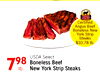Certified Angus Beef Boneless New York Strip Steaks $10.78 lb. USDA Select 798 Boneless Beef New York Strip Steaks