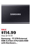 Samsung - T7 2TB External USB 3.2 Gen 2 Portable SSD with Hardware Encryption - Titan Gray