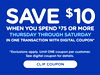 Save $10 when you spend $75 or more