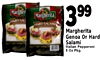 Margheri Marcherita HARD SALAMI 399 Margherita Genoa Or Hard Salami Italian Pepperoni 8 Oz Pkg.