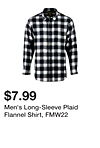 Men's Long-Sleeve Plaid Flannel Shirt, FMW22