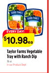 Taylor Farms Vegetable Tray with Ranch Dip