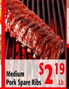 Medium $2 19 Pork Spare Ribs Lb.