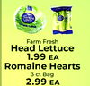 ANTLE Farm Fresh Head Lettuce 1.99 EA Romaine Hearts 3 ct Bag 2.99 EA