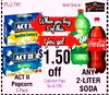 PLU:741 Valid Only at When you buy 3 of this Butter Lover's You get UP - Coca-Cola $1.50 Butter off ANY ACT II 2-LITER Customer Pays Popcorn Tax & CRV SODA 3 Pack