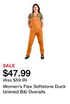 Women's Flex Softstone Duck Unlined Bib Overalls