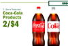 GRO 2 Liters Selected Products 2/$4 Coca-Cola Coke Did ORIGINAL TASTE - - -
