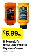 Sir Kensington's Special Sauce or Chipotle Mayonnaise Squeeze