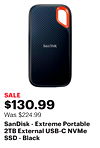 SanDisk - Extreme Portable 2TB External USB-C NVMe SSD - Black