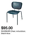 DUVSKÄR Chair, in/outdoor, black-blue