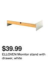 ELLOVEN Monitor stand with drawer, white
