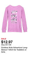Outdoor Kids Adventure Long-Sleeve T-Shirt for Toddlers or Girls