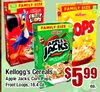 - FAMILY SIZE FAMILY SIZE - FROOT Kellogg's LOOPS FAMILY SIZE Kellogg's APPLE JACKS APPLE - - . Kellogg's Cereals Apple Jacks, Corn Pops, Froot Loops, 18.4 Oz. $599 ea.