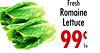 99
Fresh
Romaine
Lettuce
99¢
Ea.