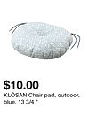 KLÖSAN Chair pad, outdoor, blue, 13 3/4 "