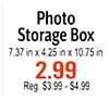 Photo Storage Box 7.37 in X 4.25 in X 10.75 in 2.99 Reg. $3.99 - $4.99
