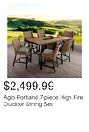 Agio Portland 7-piece High Fire Outdoor Dining Set