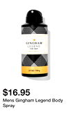 Mens Gingham Legend Body Spray