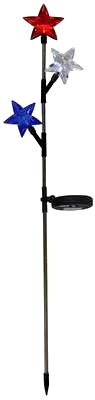Patriot Lighting® Solar Integrated LED Patriotic 3 Star Landscape Light