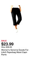 Women's Sonoma Goods For Life® Paperbag Waist Capri Pants