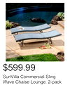 SunVilla Commercial Sling Wave Chaise Lounge, 2-pack