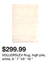 VOLLERSLEV Rug, high pile, white, 6 ' 7 "x9 ' 10 "