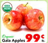 USDA ORGANIC Organic 99c lb. Gala Apples