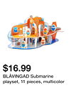 BLÅVINGAD Submarine playset, 11 pieces, multicolor