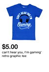 can't hear you, I'm gaming' retro graphic tee