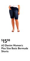 A3 Denim Women's Plus Size Basic Bermuda Shorts