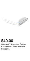 Nestwell™ Egyptian Cotton 625-Thread Count Medium Support Standard/Queen Bed Pillow
