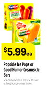 Popsicle Ice Pops or Good Humor Creamsicle Bars
