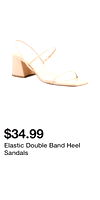 Elastic Double Band Heel Sandals
