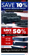 OFFERS VALID MAY 9 - 22 ONLY!
SaleSale
SAVE 10%*
ALREADY REDUCED PRICES
A
M
E
M
5
MINIMUM PURCHASE OF $1499
Exclusions apply. See below for details*
Lockley $899
RECLINING SOFA 123449/50/52
REG. RETAIL $1599.95 SAVE $700
SAVE ON RECLINING CONSOLE