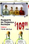 PAQUETE DE TEQUILA PATRÓN TEQUILA 750 MI. Gift Pack +tax
