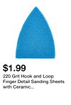 220 Grit Hook and Loop Finger Detail Sanding Sheets with Ceramic Alumina Grain, 5-Pack