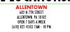 ALLENTOWN 602 N 7TH STREET ALLENTOWN, PA 18102 OPEN 7 DAYS A WEEK (610) 821-4503 7AM - 10 PM
