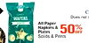 Does not K WAFERS All Paper Napkins & Plates 50%OFF Solids & Prints