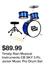 Timely Rain Musical Instruments CB SKY 5 Pc. Junior Music Pro Drum Set
