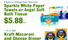 6 Rolls or 8 Mega Rolls Selected Sparkle White Paper 12 - Towels or Angel Soft Bath Tissue AngelSoft 7:25 oz. Box Kraft Macaroni and Cheese Dinner